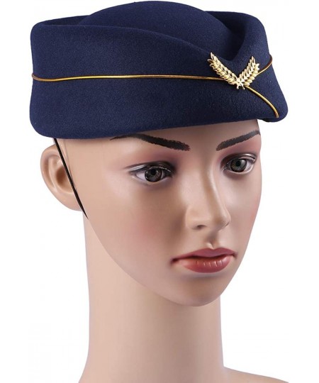 Air Hostess Hat Stewardess Hat Flight Attendant Hat Stewardess Cap for Costume Cosplay Costume Accessories - Navy Blue $27.02...