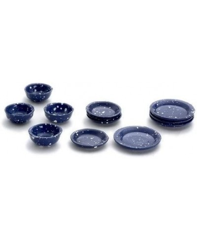 Dollhouse Miniature 1:12 Scale 12 Pc Blue Spatter Dishes SET D2762 $17.09 - Dollhouse Accessories