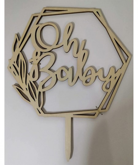 Oh Baby Cake Topper for Rural Baby Shower Decoration Boys and Girls Gender Reveal Party Wood $23.17 - Kids' Party Decorations