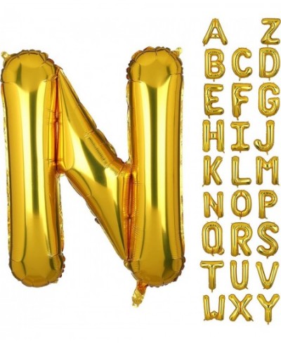 Large Gold Letter N Foil Balloons Helium Golden Big Alphabet Mylar Balloon for Birthday Party Decoration 40 Inch Custom Word ...