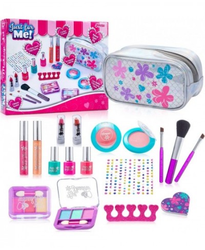 18 Pcs Play Makeup for Little Girls Kids Make Up Play Safe & Non-Toxic Easy on & Off Girl Birthday Gift Set Girls Princess Pa...