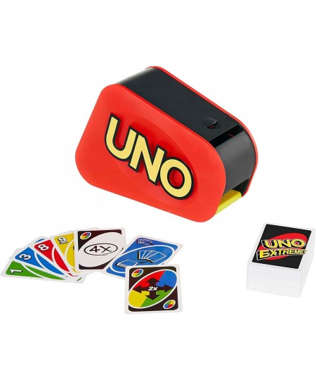 UNO Extreme Card Game Featuring Random-Action Launcher with Lights & Sounds & 112 Cards Kid Teen & Adult Game Night Gift Ages...