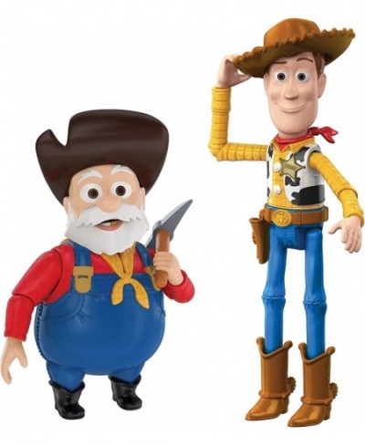 Disney Pixar Toy Story Woody’s Round Up Classic Pack with 2 Movie Character Figures Woody and Stinky Pete Prospector Kids Gif...