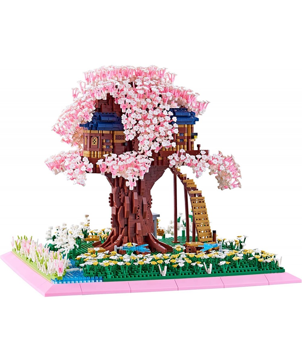 YUJNS Sakura Tree House Building Micro Blocks Set Architecture Mini Bricks of Japanese Cherry Blossom Bonsai Modle Kit Gift f...