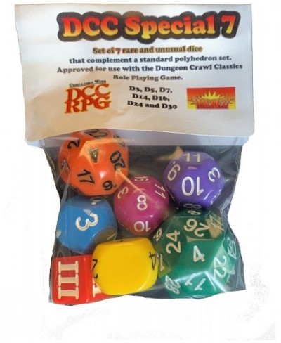 DCC Special 7 - Rainbow - Set of 7 Rare and Unusual RPG dice Approved for use with Dungeon Crawl Classics $19.47 - Game Acces...