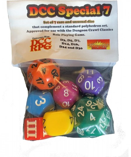 DCC Special 7 - Rainbow - Set of 7 Rare and Unusual RPG dice Approved for use with Dungeon Crawl Classics $19.47 - Game Acces...