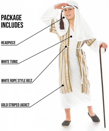 Boys Shepherd Costume For Kids Biblical Robe Nativity Gown St Joseph Boys Christmas Costumes for Kids S M L XL $50.96 - Kids'...