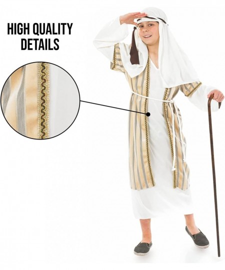 Boys Shepherd Costume For Kids Biblical Robe Nativity Gown St Joseph Boys Christmas Costumes for Kids S M L XL $50.96 - Kids'...