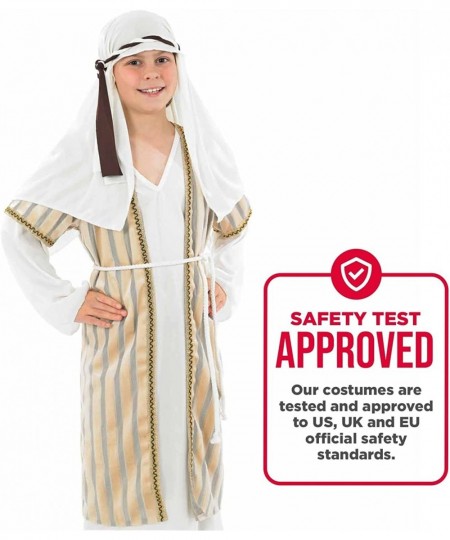 Boys Shepherd Costume For Kids Biblical Robe Nativity Gown St Joseph Boys Christmas Costumes for Kids S M L XL $50.96 - Kids'...