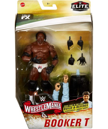 WWE Booker T Elite Collection Wrestlemania 19 Action Figure with Deluxe Articulation Life-Like Detail Authentic Ring Gear Swa...