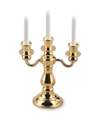 Dollhouse Miniature Three Candle Candelabra with Candles $21.02 - Dollhouse Accessories