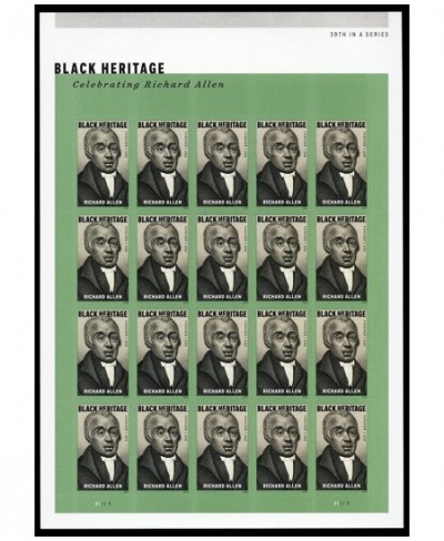 Richard Allen Black Heritage Sheet of Twenty Forever Stamps Scott 5056 $58.16 - Collectible Postage Stamps