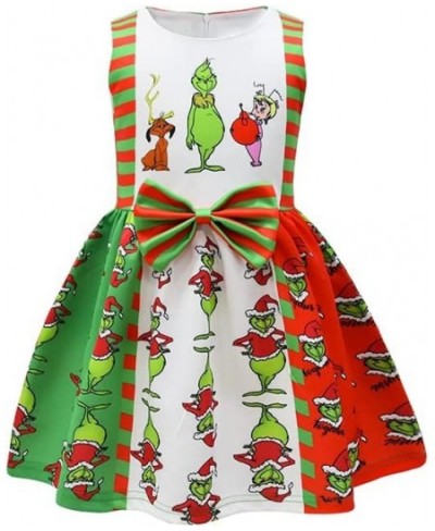 Kids Girls Dress Sleeveless Cartoon Casual Dress Halloween Christmas Party Dress Green 2-10 Years $49.82 - Kids' Costumes