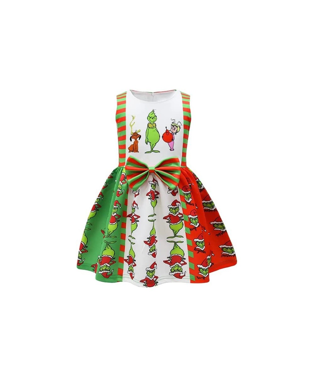 Kids Girls Dress Sleeveless Cartoon Casual Dress Halloween Christmas Party Dress Green 2-10 Years $49.82 - Kids' Costumes