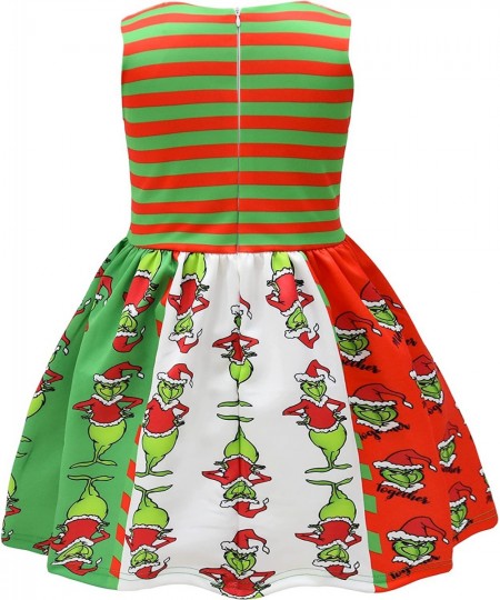 Kids Girls Dress Sleeveless Cartoon Casual Dress Halloween Christmas Party Dress Green 2-10 Years $49.82 - Kids' Costumes