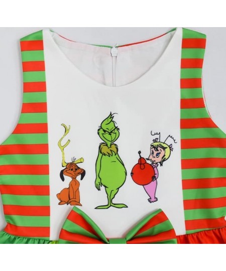 Kids Girls Dress Sleeveless Cartoon Casual Dress Halloween Christmas Party Dress Green 2-10 Years $49.82 - Kids' Costumes