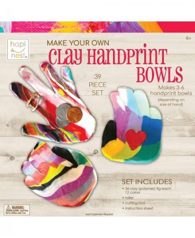 Make Your Own Clay Handprint Bowls Craft Kit for Kids Boys and Girls Ages 6 Years and Up $34.94 - Craft Kits