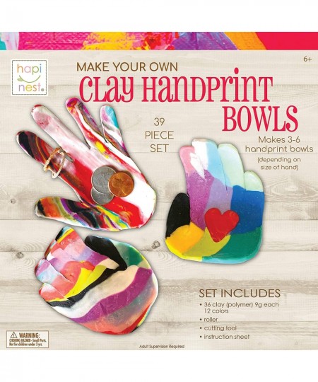 Make Your Own Clay Handprint Bowls Craft Kit for Kids Boys and Girls Ages 6 Years and Up $34.94 - Craft Kits