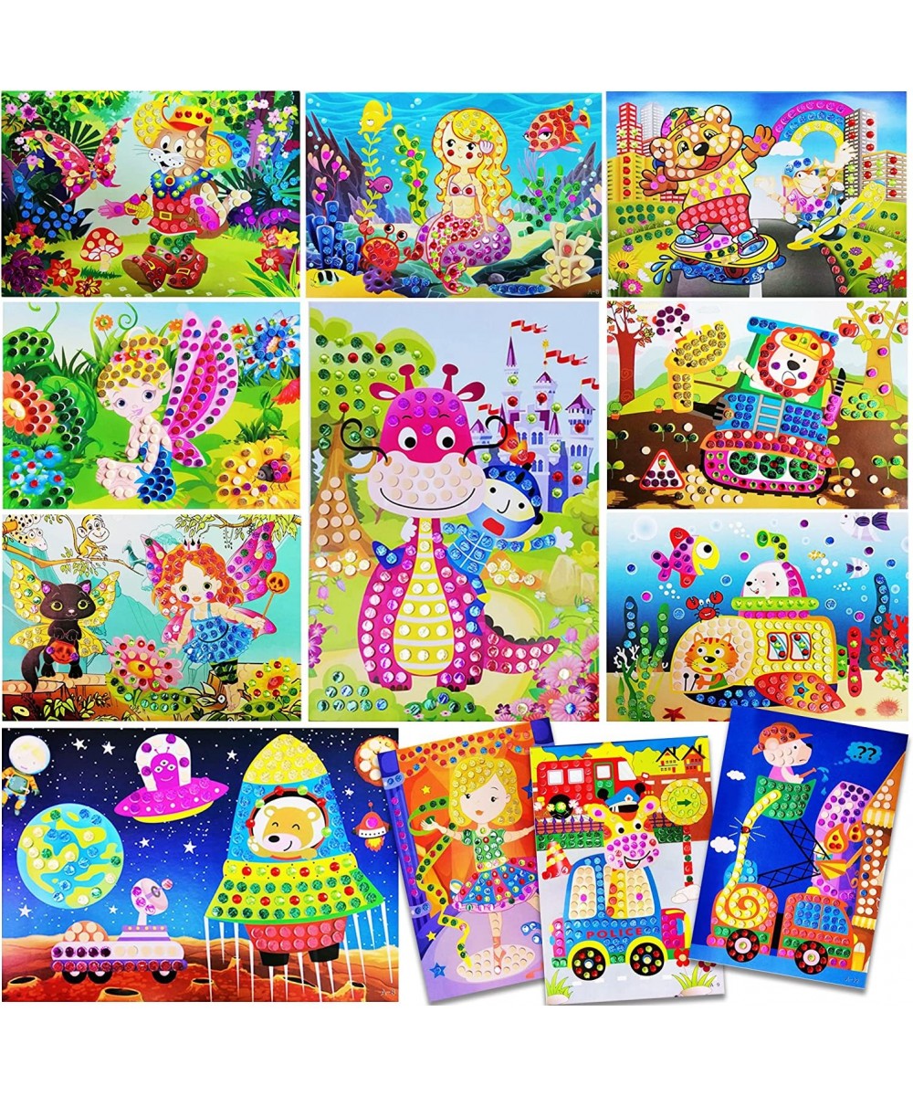 Mosaic Sticker Art Kits for Kids - Mosaic Sticker Art Sticky DIY Handmade Art Kits for Kids 12 Packs Funny Foam Craft Card Gi...