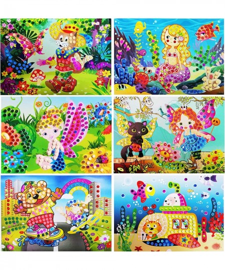 Mosaic Sticker Art Kits for Kids - Mosaic Sticker Art Sticky DIY Handmade Art Kits for Kids 12 Packs Funny Foam Craft Card Gi...