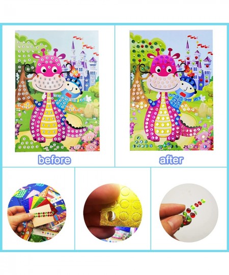 Mosaic Sticker Art Kits for Kids - Mosaic Sticker Art Sticky DIY Handmade Art Kits for Kids 12 Packs Funny Foam Craft Card Gi...