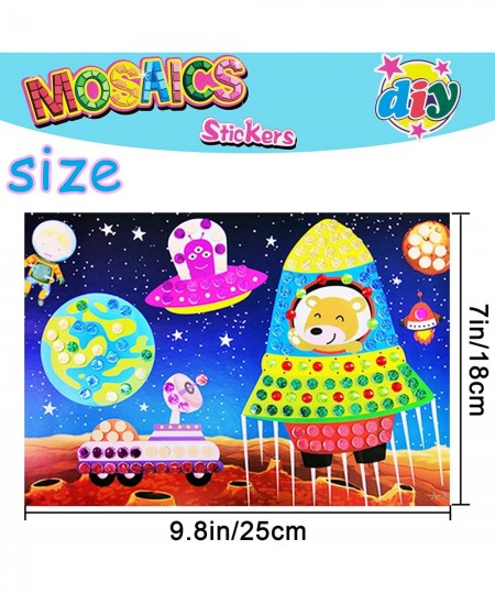 Mosaic Sticker Art Kits for Kids - Mosaic Sticker Art Sticky DIY Handmade Art Kits for Kids 12 Packs Funny Foam Craft Card Gi...