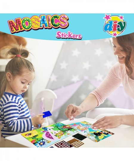 Mosaic Sticker Art Kits for Kids - Mosaic Sticker Art Sticky DIY Handmade Art Kits for Kids 12 Packs Funny Foam Craft Card Gi...