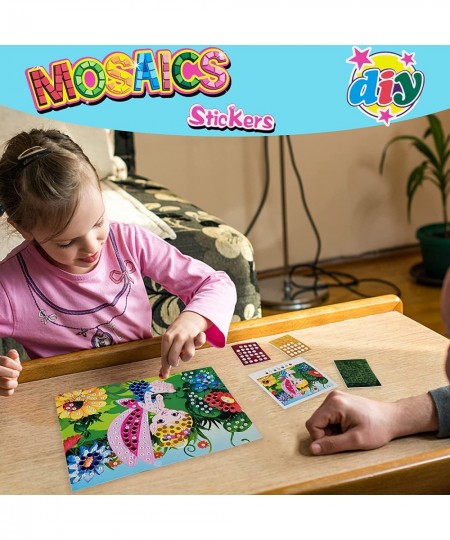 Mosaic Sticker Art Kits for Kids - Mosaic Sticker Art Sticky DIY Handmade Art Kits for Kids 12 Packs Funny Foam Craft Card Gi...