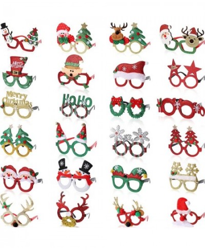 24 Pcs Christmas Glasses Frame Glitter Christmas Party Favor Novelty Holiday Eyewear Xmas Funny Photo Booth (Fresh Style) $59...