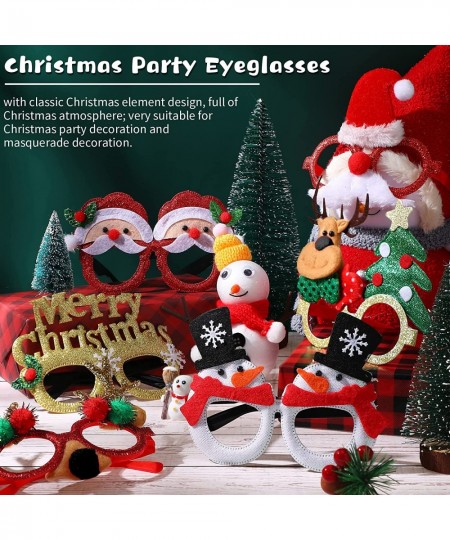 24 Pcs Christmas Glasses Frame Glitter Christmas Party Favor Novelty Holiday Eyewear Xmas Funny Photo Booth (Fresh Style) $59...