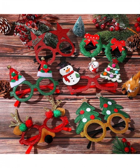 24 Pcs Christmas Glasses Frame Glitter Christmas Party Favor Novelty Holiday Eyewear Xmas Funny Photo Booth (Fresh Style) $59...