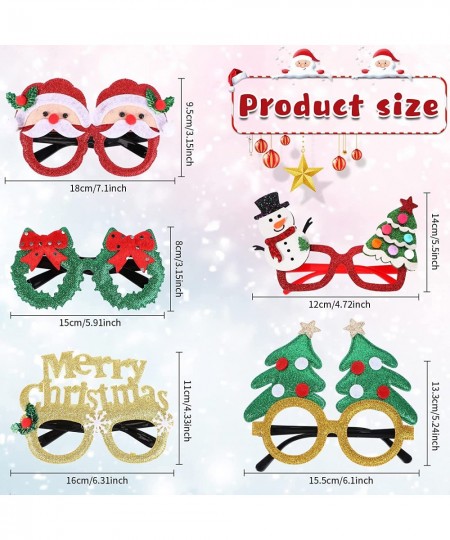 24 Pcs Christmas Glasses Frame Glitter Christmas Party Favor Novelty Holiday Eyewear Xmas Funny Photo Booth (Fresh Style) $59...