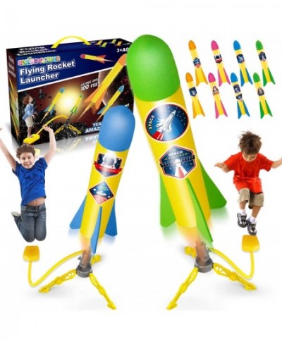 Toy Rocket Launcher for Kids 2 Sturdy Rocket Launchers 8 Colorful Foam Rockets Fun Outdoor Toy for Kids Gift for Boys & Girls...