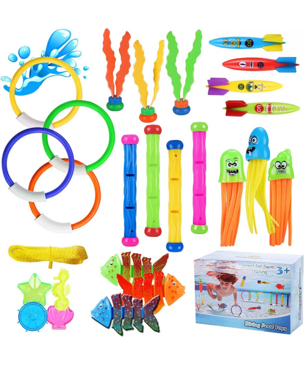 26 Pcs Diving Pool Toy Set for Kids Swimming Dive Water Toys Water Toys for Kids Toddler Pool Toys with A Storage Net Bag $30...