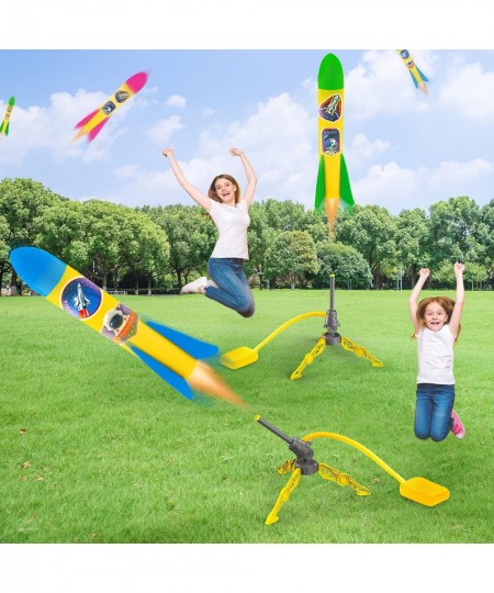 Toy Rocket Launcher for Kids 2 Sturdy Rocket Launchers 8 Colorful Foam Rockets Fun Outdoor Toy for Kids Gift for Boys & Girls...