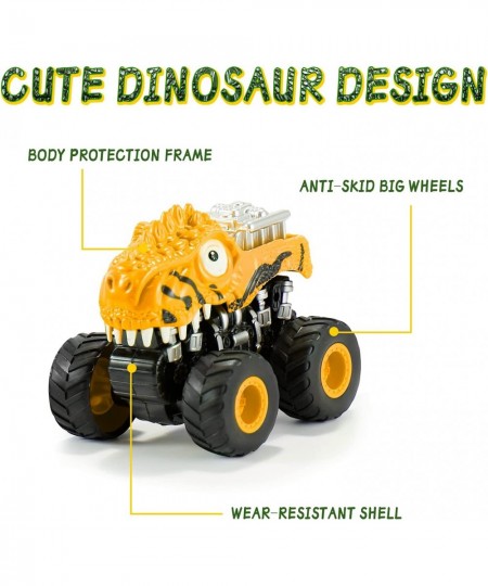 Dinosaur Toys Pull Back Cars 2 Pack Monster Truck for 3+ Year Old Boy Educational Push and Go Friction Powered Cars Easter Bi...