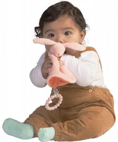 Hippity Hop Pink Bunny Soft Baby Lovie with Textured Teether $20.74 - Baby Teether Toys