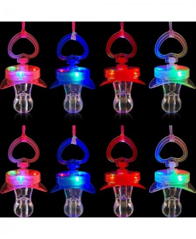 8 Pieces Led Light up Pacifier Necklace Glowing Flashing Halloween Party Favors Led Light Pacifiers Toy for Boy Girls and Adu...