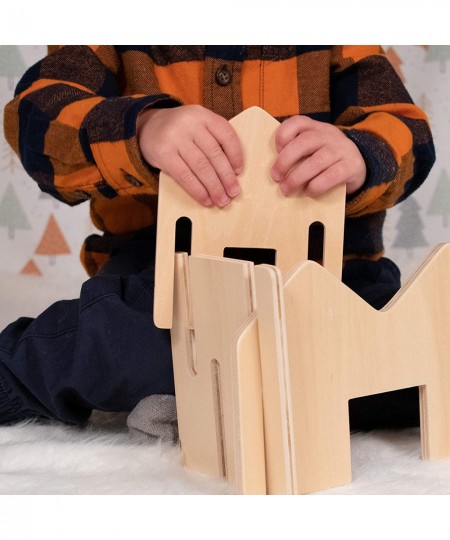 FF410 Happy Architect - Natural - Set of 28 - Ages 2+ - Wooden Building Blocks for Preschoolers and Elementary Aged Kids $118...