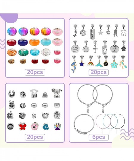 66 Pieces Charm Bracelet Making Kit Jewelry Beads Bracelet DIY Craft for Girls Jewelry Set for Arts and Crafts for Kids Ages ...