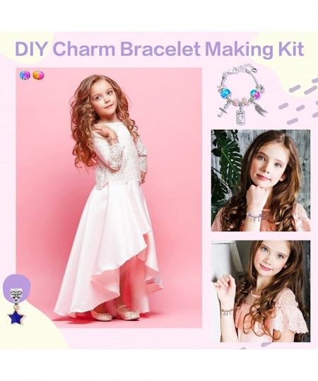 66 Pieces Charm Bracelet Making Kit Jewelry Beads Bracelet DIY Craft for Girls Jewelry Set for Arts and Crafts for Kids Ages ...