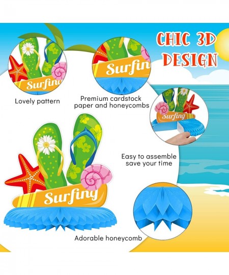 9 Pcs Summer Party Decorations Beach Honeycomb Centerpieces Fun in Sun Party Decorations Ice Cream Table Centerpieces Hawaiia...