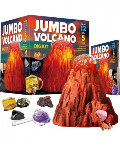 XXTOYS Volcano Rock & Mineral Dig Kit - Dig up 12 Crystal Amethyst Pyrite and More – Erupting Volcano Science Experiment - Ge...