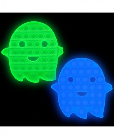 Glow in The Dark Push Pop Bubbles Fidget Sensory Toy Halloween Luminous Ghost Bubble Popper Stress Reliever Silicone Relax To...