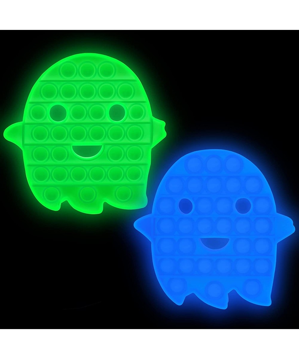 Glow in The Dark Push Pop Bubbles Fidget Sensory Toy Halloween Luminous Ghost Bubble Popper Stress Reliever Silicone Relax To...