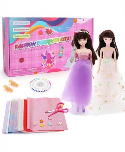 Fashion Designer Kits for Girls Arts Crafts Sewing Kit for Kids Ages 6-12+ Fashion Studio Kit with 2 Mannequins Sewing Access...