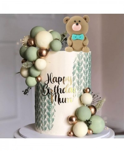 3D Bear Cake Toppers Kit Little Bear Figurine for Baby Shower Birthday Party Decorations Supplies (1 PCS Bear and 20 PCS Ball...