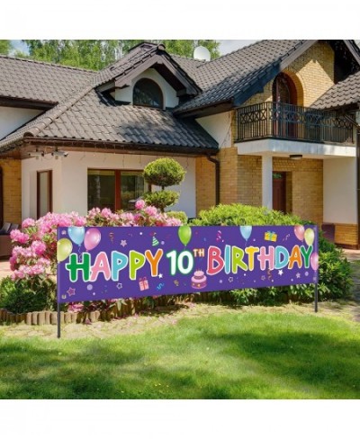 Colorful 10th Birthday Yard Sign Happy 10th Birthday Banner Happy Birthday Banner Happy Birthday Yard Sign for Kids 10th Birt...