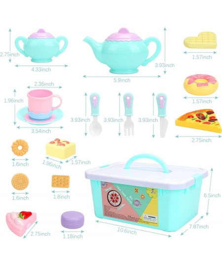 Toys Tea Set 52 Pieces Party Play Food for Kids Princess Tea Time Toy Set Including Dessert Cookies Tea Party Accessories Toy...