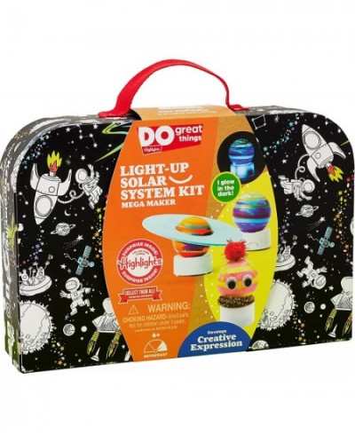 Highlights Space Craft Kit for Kids Create a Light Up Solar System 120+ Piece Mega Maker Kit Includes Reusable Space Carrying...